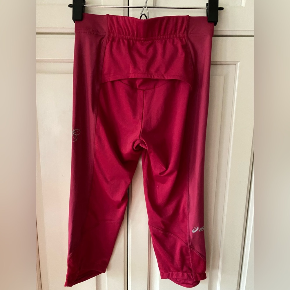 Asics Ayami capri leggings maroon red Women's XS running gym workout